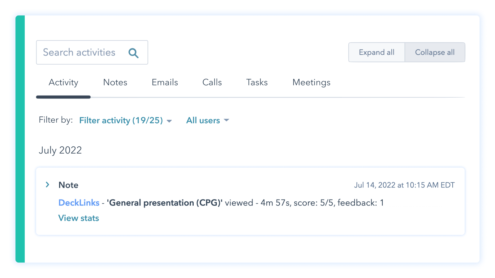 Track viewer engagement (DeckLinks)