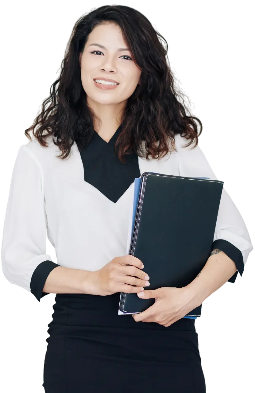 Business professionals using document tracking system